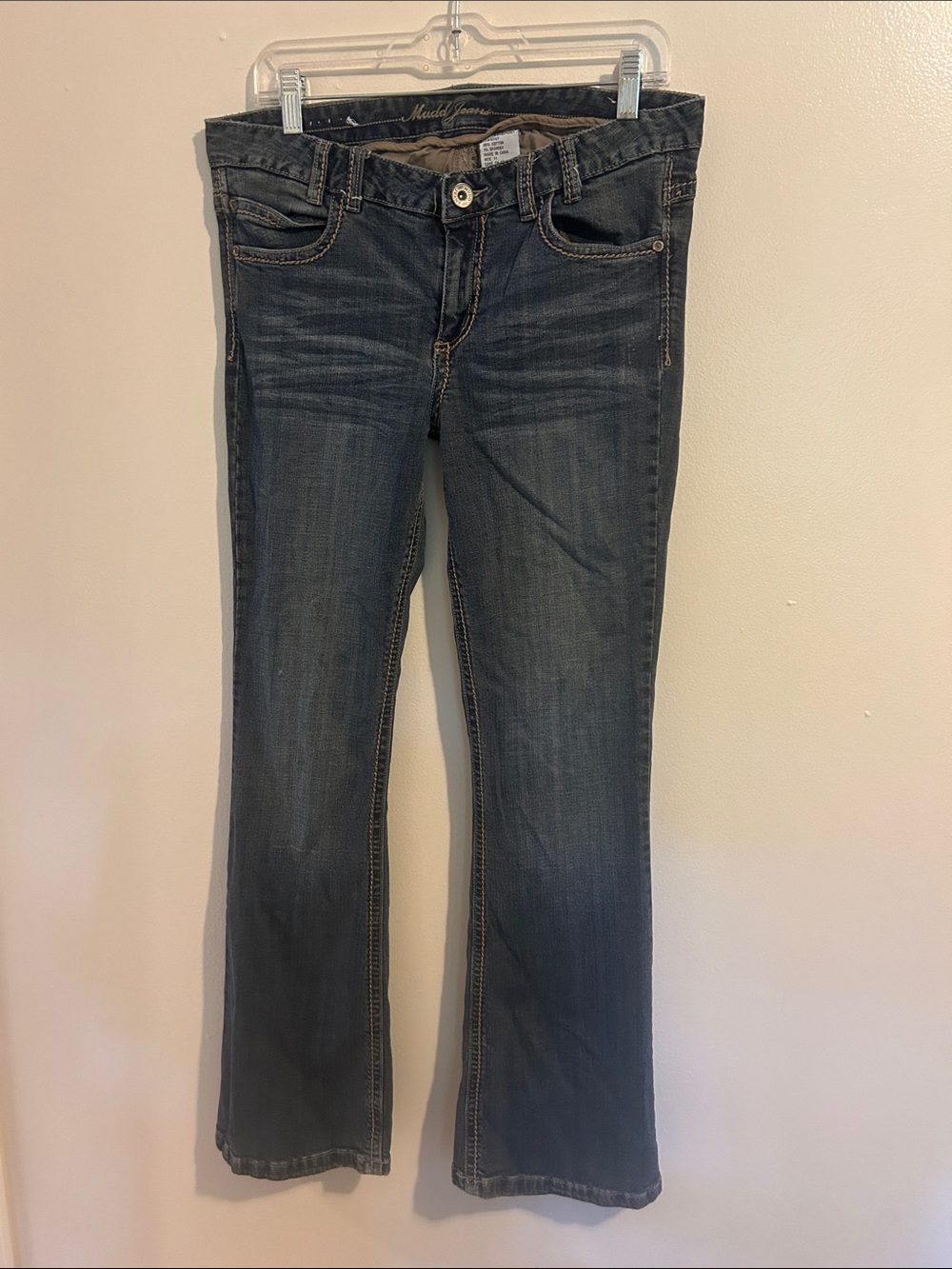 Vintage Y2K Mudd Women's Flare Leg Jeans Low Rise Thick Stitching Size 11